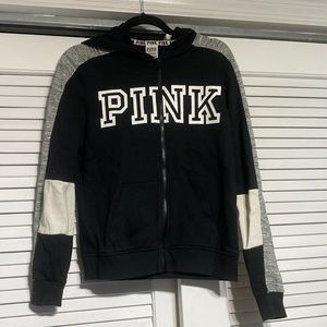 VS Pink black zip up sweatshirt